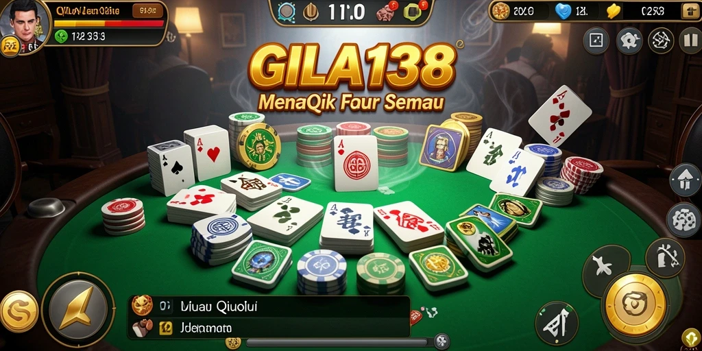 Tampilan seru dari gameplay QiuQiu di GILA138.