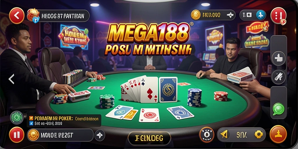 Tampilan gameplay seru dalam aplikasi Poker MEGA188.