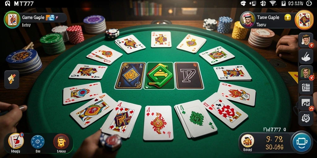 Gameplay seru Gaple di aplikasi MT777 dengan grafis menarik.