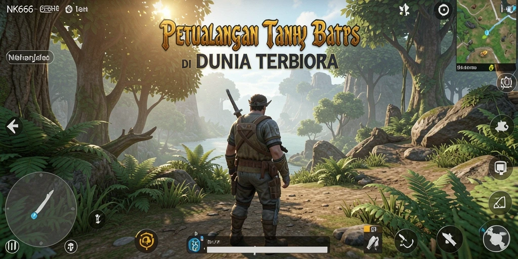 Screenshot gameplay NK666 menampilkan dunia terbuka yang luas dan visual menakjubkan.