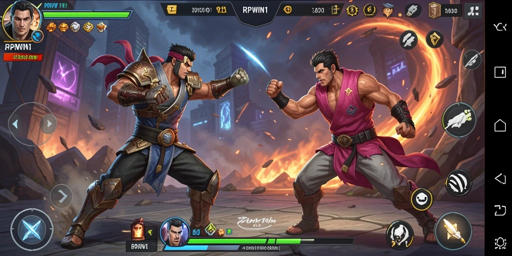 Tampilan seru gameplay RPWIN1 dengan pertarungan dinamis.