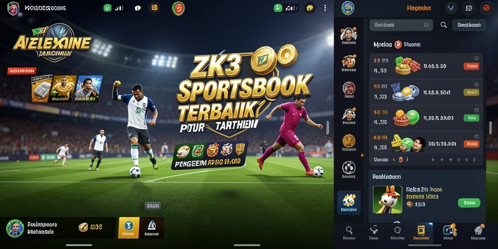 Tampilan antarmuka aplikasi ZK3 yang menarik saat melakukan taruhan olahraga.