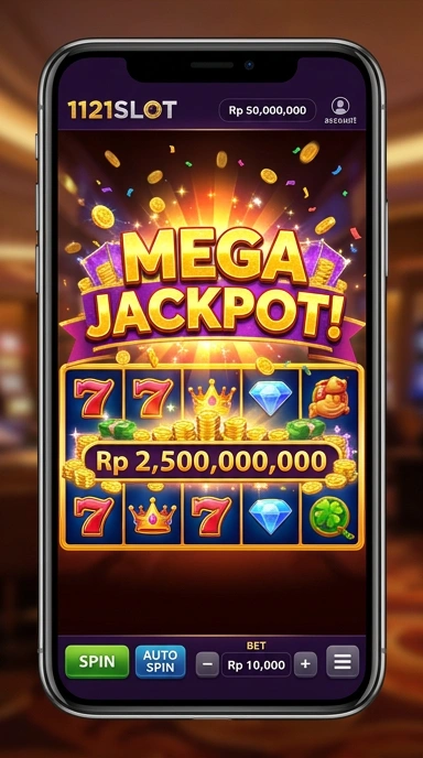 Tampilan utama aplikasi 1121slot yang menarik dan informatif.
